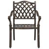 vidaXL Set de masă pentru grădină 7 pcs Bronz 90 x 90 x 75 cm
