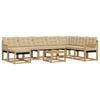 vidaXL Set de canapele de exterior cu pernă 9 pcs Alb și Bej