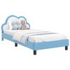 vidaXL Cadru de pat pentru copii cu spătar albastru 90 x 200 cm PU