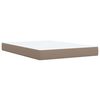 vidaXL Pat box spring cu saltea, cappuccino, 140x190cm piele ecologică