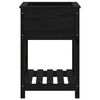 vidaXL Jardinieră cu raft, negru, 54x54x81 cm, lemn masiv de pin