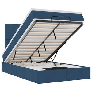 vidaXL Cadru de pat otoman cu saltea țesătură albastră 120x200cm