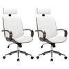 vidaXL Scaune de birou rotative cu spătar 2 buc. Piele artificială