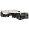 vidaXL Set de canapele pentru grădină 10 buc. Negru și Alb crem