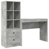 vidaXL Birou cu sertar cu raft cu depozitare 2 pcs Gri din beton