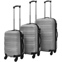 vidaXL Set valize rigide, argintiu, 3 buc., 45,5/55/66 cm