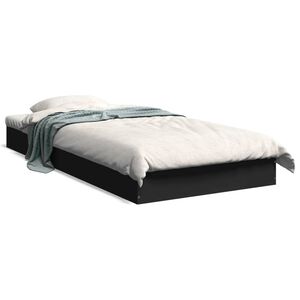 vidaXL Cadru de pat, negru, 75x190 cm, lemn prelucrat