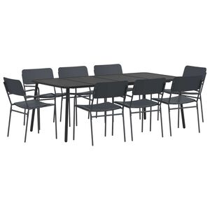 vidaXL Set de dining 9 buc. Antracit Oțel