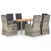vidaXL Set mobilier de grădină cu perne, 7 piese, gri, poliratan