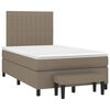 vidaXL Pat box spring cu saltea, taupe, 120x190 cm material textil