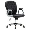 vidaXL Scaun de birou rotativ, negru, piele ecologică