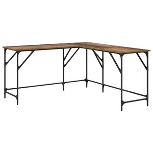 vidaXL Birou Lemn Vechi Lemn prelucrat 149 x 149 x 75 cm