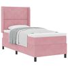 vidaXL Pat cu arcuri cu saltea cu headboard Roz 90 x 190 cm Catifea