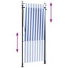 vidaXL Jaluzea rulou de exterior albastru/alb 100x270 cm țesătură/oțel