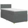 vidaXL Pat boxspring cu saltea Gri &icirc;nchis 90 x 190 cm Țesătură