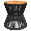 vidaXL Măsuță cafea bază din sârmă negru Ø 45x44 cm, lemn masiv acacia