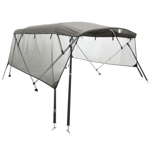 vidaXL Parasolar Bimini 4 arcuri pereți din plasă 243x(170-182)x137 cm