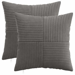vidaXL Husă pentru pernă 2 pcs ALMELO Gri &icirc;nchis 30 x 30 cm cord