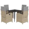 vidaXL Set mobilier pentru grădină, 5 piese, cu perne, bej, poliratan