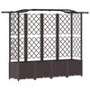 vidaXL Pat Ridicat cu Trellis și Acoperiș Maro 204 x 40 x 138 cm PP