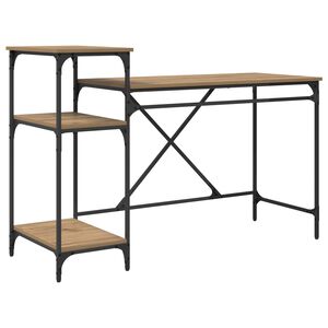 vidaXL Birou Stejar Artizanal Lemn prelucrat 135 x 50 x 90 cm