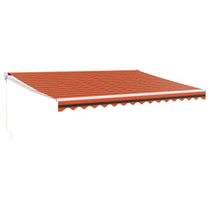 vidaXL Copertină retractabilă portocaliu/maro 4,5x3 m, textil/aluminiu