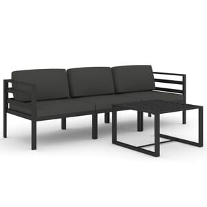 vidaXL Set mobilier de grădină cu perne, 4 piese, antracit, aluminiu