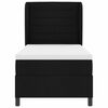 vidaXL Pat cu arcuri cu saltea cu headboard Negru 90 x 190 cm țesătură