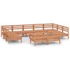 vidaXL Set mobilier de grădină, 12 piese, maro miere, lemn masiv pin