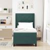 vidaXL Pat cu arcuri cu headboard Verde &icirc;nchis 90 x 200 cm Catifea