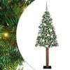 vidaXL Brad de Crăciun subțire Verde 180 cm PVC și lemn de PIN masiv