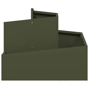 vidaXL Vază pentru Grădină Verde măsliniu 60 x 60 x 50 cm