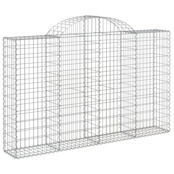 vidaXL Coșuri gabion arcuite 18 buc, 200x30x120/140cm, fier galvanizat
