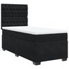 vidaXL Pat box spring cu saltea, negru, 90x190 cm, catifea