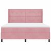 vidaXL Pat cu arcuri cu saltea cu headboard Roz 180 x 200 cm Catifea