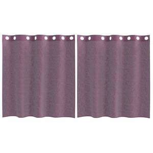 vidaXL Perdele Voile cu Oelii 2 buc Violet 140x140 cm