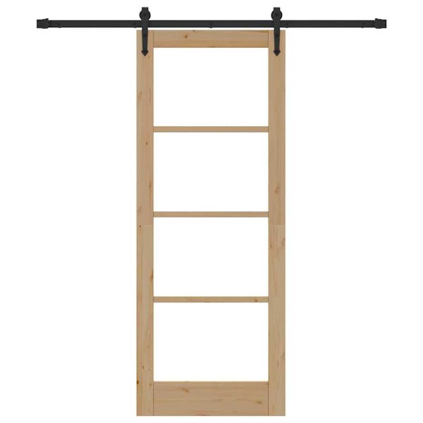 vidaXL Ușă glisantă natural 78 x 202 cm Lemn masiv de pin și sticlă