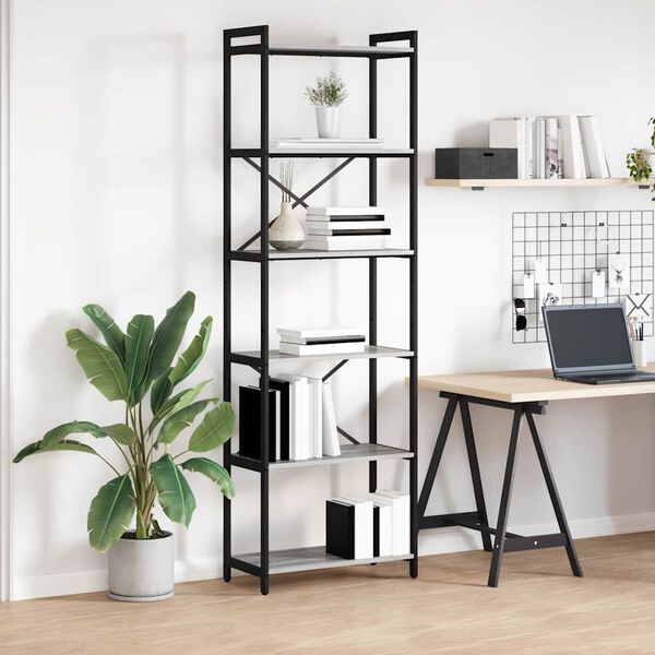 vidaXL Raft pentru cărți sonoma gri 40 x 30 x 85 cm Lemn compozit