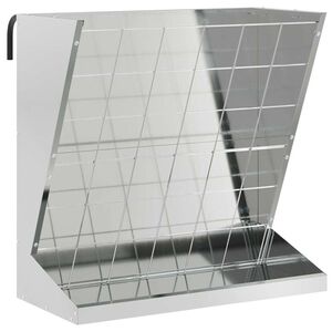 vidaXL Feeder pentru F&acirc;n Argintiu 71 x 33 x 70 cm 5 kg Oțel Galvanizat