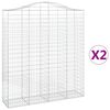 vidaXL Coșuri gabion arcuite, 2 buc, 200x50x220/240cm, fier galvanizat