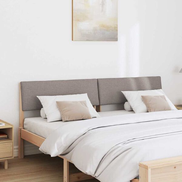 vidaXL Tăblie tapițată Gri taupe 200 cm Lemn de pin masiv