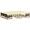 vidaXL Set de canapele de exterior 10 buc. Natural și Crem