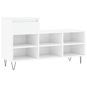 vidaXL Pantofar, alb extralucios, 102x36x60 cm, lemn compozit