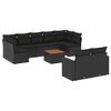 vidaXL Set canapele de grădină cu perne, 10 piese, negru, poliratan