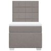 vidaXL Pat box spring cu saltea, gri taupe, 90x190 cm, textil