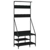vidaXL Suport de haine cu raft de pantofi, negru, 80x40x184cm