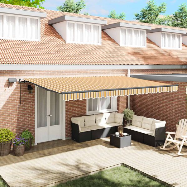 vidaXL Cortina Retractabilă Manual Multicolour 500 &times;300 cm țesătură
