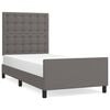 vidaXL Cadru de pat cu tăblie, gri, 80x200 cm, piele ecologică