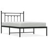 vidaXL Cadru de pat din metal cu tăblie, negru, 107x203 cm
