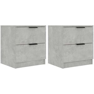 vidaXL Noptiere, 2 buc., gri beton, lemn prelucrat